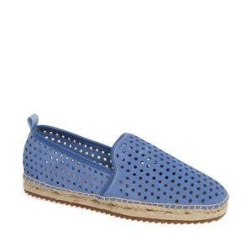 Bill Blass Blue Sutton Perforated Espadrille Flats Size 8.5